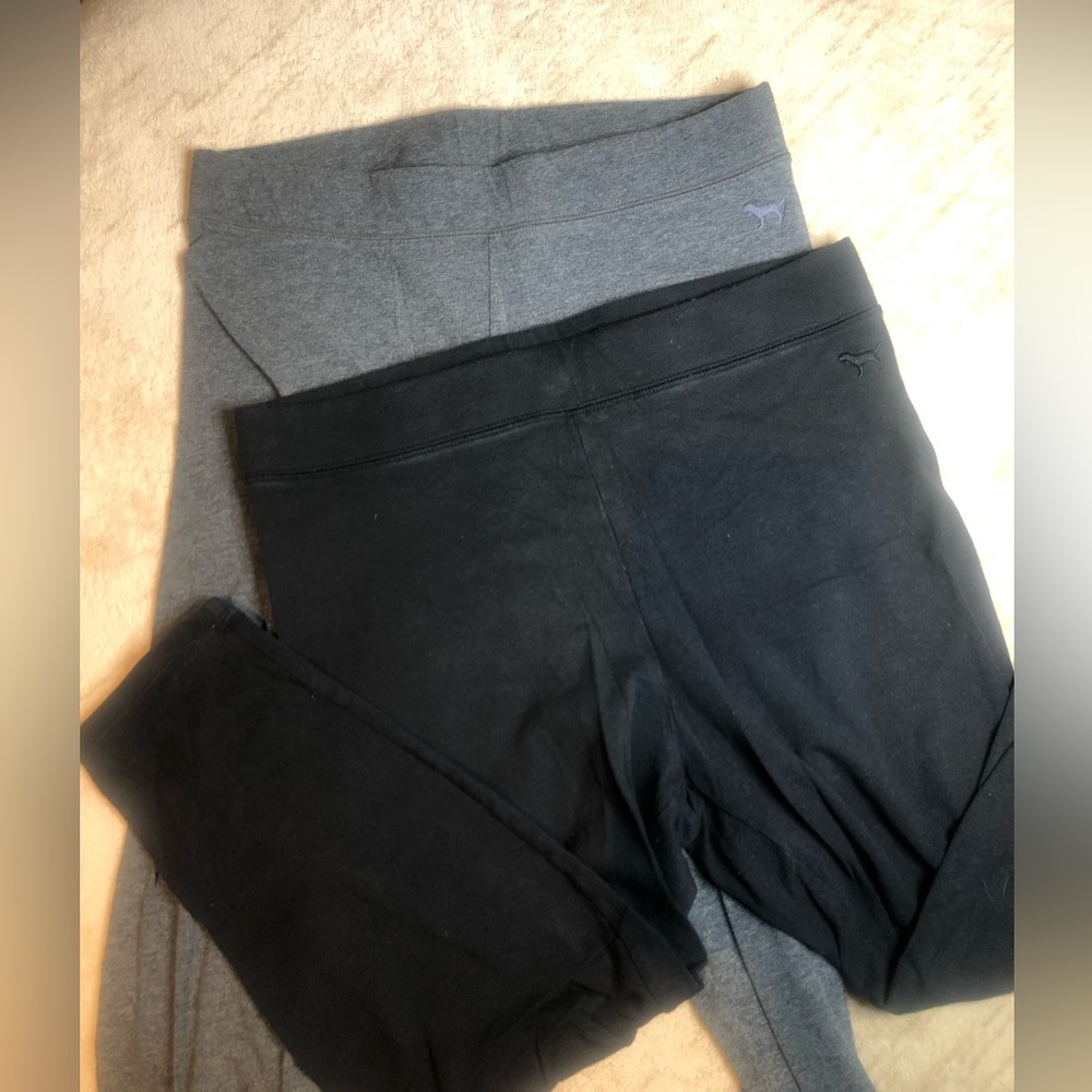 Victoria’s Secret pink leggings, black and gray sz medium